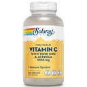 SOLARAY Vitamina C con Rose HIPS &amp; Acerola TENIDO Fórmula de liberación temporal de dos etapas Ø 1000mg ANTERIED 24-Hour Immune Support & Antioxidant Supplement TEN 250 Ct.