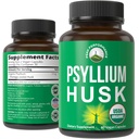 USDA Organic Psyllium Husk Vegan Capsules Made with Organic Psyllium Husk Seed. Suplemento de fibra para Gut. Prebióticos Digestivos. Pills for Digestion, Roughage Without Bloating. Cuadros