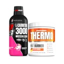PROSUPPS L-Carnitina 3000 Zapatos líquidos libres estimulantes (31 Servings, Dragon Fruit) y Termo grasa quemando de polvo termogénico (25 Servings, Molten Mango) Bundle