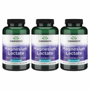 Lactato de magnesio Swanson - Suplemento Mineral Promoción de la Salud Musculo y Hueso - Forma Mineral Lactada Libre de Lactosa para Absorción Gentil - (120 cápsulas, 84 mg cada uno) 3 Pack