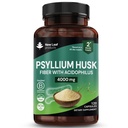 Psyllium Husk Capsules Enriquecido con Probióticos Fibre Suplemento Alta Absorbencia Fuerza Gentileza Hacia Gut Y Salud Digestiva de Plantago Ovata Semillas, Ispaghula Husk, Gluten-Free Made in UK