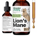 Para siempre Puppy Lions Mane Mushroom Suplemento para perros - Cerebro &amp; Foco Soporte - Liquid Lion's Mane Mushroom for Dogs - Vitaminas y Suplementos Caninos - Azúcar &amp; Gotas sin alcohol - 2 fl oz