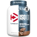 Dymatize ISO100 Whey Protein Powder Isolate, Fudge Brownie, 25g de Protein, 3 libras, 5.5g BCAAs, Menos Than 120 Cal., Gluten Free, 1g Fat, 1g Sugar, 2g Carb (42 Servings)