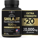 Himalayan Shilajit Supplement, 60 Capsules, Extract Powder, 60% Fulvic Acid, 85+ Trace Minerals, Energy & Immune Support Shilajit for Men & Women, Alternative to Authentic Resin or Pills USA Made