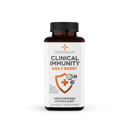 LifeSeasons Clinical Immunity - Daily Boost - Immune System Booster - Pre + Probiotics - Aumenta las células anticuerpos &amp; Immune - Elderberry, Zinc, Natramune &amp; Vitamina C + D3-60 Capsules