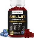 1000 MG Shilajit Gummies, Organic Shilajit Gummies with 85+ Trace Minerals, Fulvic Acid, Shilajit for Men & Women, Shilajit Resin, Shilajit Himalayan Organic for Energy, Brain, Immunity, 60 Count
