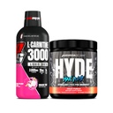 PROSUPPS L-Carnitine 3000 Stimulant Free Liquid Shots (Dragon Fruit) y Hyde Max Pump Pre Workout para Hombres y Mujeres (Fruit Punch) Bundle