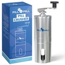 Pill Mill Pill Crusher - Crushes Multiple Tablets to a Fine Powder - Metal Pill Grinder - Tablet Pulverizer Adecuado para viajes - Gran uso de tubo de alimentación y mascotas