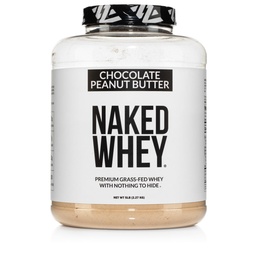 NAKED Whey Chocolate Peanut Butter Grass Fed Whey Protein Powder, No GMO, No Soy y Gluten Gratis, Crecimiento de Ayuda y Recuperación - 52 Servimientos