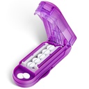 DUBSTAR Pill Cutter Splitter for Small and Tiny Pills, Multiple Pill Cutters for Small or Large Pills, Ajustable Pill Splitter with Centering Device and Blade Guard for Multi Tablets (Purple)
