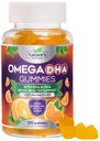 Omega 3 Fish Oil Gummies - Triple Strength Omega3 Gummy - DHA & EPA Fatty Acids for Heart Health, Joint & Brain Support, Nature's High Absorption Omega Fish Oil Supplement, Orange Flavor- 120 Gummies