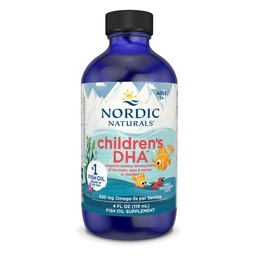 Naturales nórdicos DHA, Fresa - 4 oz para niños- 530 mg Omega-3 con EPA &amp; DHA - Desarrollo del cerebro " Función - No GMO - 48 Servimientos
