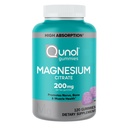 Gummies de Magnesio Qunol para Adultos, 200 mg Magnesio Elemental (a partir de 1,750 mg Citrato de Magnesio), Suplemento Magnesio de alta absorción, soporta Nerve, Bone y Muscle Health, Vegetariano, 120 Condes