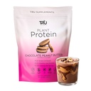 TRU Suplementos Pólvora de proteínas de base vegetal, BCAA, EAA, 20g Arroz de color marrón vegano &amp; Pea Proteína, 100 Calories, 27 Vitaminas, Sin sabores artificiales 25 Actuaciones (Chocolate mantequilla de maní)