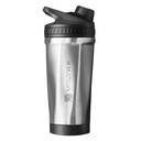VOLTRX ChillMix Shaker Bottle Acero Insulado - USB C Mezclador eléctrico recargable Proteína de afeitado, Copas de afeitado para sacudidas proteínas y reemplazo de comida, Acero cromado, 16 oz