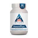 Ayush Herbs Neem Plus - Salud Digestiva para Hombres Mujer, Apoyo Gut Suplemento para la salud de la piel de estómago, Apoyo Inmunitario - 90 cápsulas vegetarianas (1 Conde)