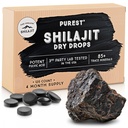Pure Himalayan Shilajit Dry Drops, 100% Puro Natural Shilajit, Grado A, Max Potency 85+ Clean Trace Minerals & Fulvic Acid for Energy, Metabolism & Immune Support Supplement for Men &amp; Women (120 tabs)