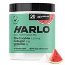 Harlo 3-in-1 Electrolytes Powder with Collagen & Creatine – Hydration, Muscle & Joint Support | NSF Certified | Zero Sugar | Watermelon Salt | 30 Servings
