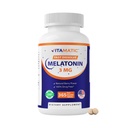 Vitamatic Melatonin 3mg Tablets | Vegetarian, Non-GMO, Gluten Free | 1 Year Supply | Natural Berry Flavor - 365 Tablets