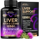 Liver Cleanse Detox & Repair - Milk Thistle | Dandelion | Artichoke | TUDCA | Glutathione & NAC - Effective Liver Health Supplement | 80% Silymarin - Laboratory Tested, Vegan - Made in USA 60 Capsules