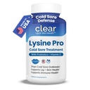 Tratamiento de lisina de lisa fría para labios con preprobióticos " VIT C TENIDO 1 Mes de suministro ANTE Capsulas de lisina supercargadas con Rhamnosus " Acidophilus para sores fríos Alivio, Skin + Gut Health " Immune Support