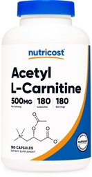 Nutricost Acetyl L-Carnitine (ALCAR) 500mg, 180 Capsules