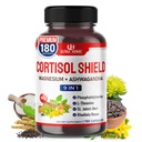 Escudo CORTISOL 9-in-1 -Magnesium + Ashwagandha con Phosphatidylserine, L-Theanine, St. John's Wort, Rhodiola Rosea - Soporte de relajación, Equilibrio hormonal - USA Made (180 Conde (Pack of 1))