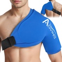Atsuwell XL Hoja de empaquetado de hielo, Hombros Ice Packs Rotator Cuff Cold Therapy, Cold Pack Hombro Compresión Sleeve para Hombres, Hombros Cold Packs Sleeve for Discomfort, Azul