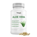 Organic Aloe Vera capsules 20% Aloins Suplemento - Pure Inner Leaf Gel Concentrate - Digestivo, Gut Health, Skin, Immune Support - 120 Conde - No GMO, libre de gluten, Vegan