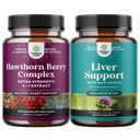 Natures Craft Bundle of Extra Strength Hawthorn Berry Capsules - Heart Health Supplement and Liver Cleanse Detox " Repair Formula - Herbal Liver Support Supplement