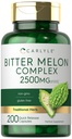 Carlyle Bitter Melon Capsules 2500 mg Silencio 200 Cuenta ← No GMO &amp; Gluten Free Extract ← Suplemento Complejo