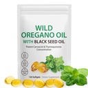 Óleo de orégano con aceite de semilla negra, 6000 mg de aceite de orégano cápsulas orgánicas, de suplemento de orégano cápsulas, antioxidantes naturales, no GMO, sin gluten, 120 Softgels