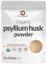 DEAL SUPPLEMENTO Psyllium orgánico Polvo de cáscara, 3lbs (48oz) – Fibra dietética Soluble con base vegetal – Gut " Digestion Health – Ideal para cocinar y cocinar – Keto Friendly, Gluten Free, Non-GMO