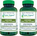 Suplementos Ecológicos Verdes Capsules de Berry Hawthorn, Hoja, Flores, Suplementos de Hawthorn Contiene 90 cápsulas, Herbs de Hawthorn Natural para la Salud Cardiovascular y Cuidado del Corazón Natural (Pack of 2)