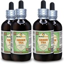 Té verde (Camellia Sinensis) Glicérite, hojas orgánicas secas Extracto líquido libre de alcohol (Nombre de la marca: HerbalTerra, Proudly Made in USA) 4x4 fl.oz (4x120 ml)