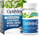 Optimind Bacopa Monnieri Brain Supplement for Memory and Focus, Nootropics with Phosphatidylserine, Huperzine A, Non-GMO, Clinically Studied Ingredients, 32 cápsulas