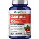 NusaPure Guarana Extracto 20:1 Extracto, 300 mg Equivalente a 6.000 mg por Veggie Caps 200 Conde (No-GMO, Vegan)