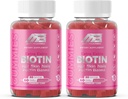 MB One Biotin Gummies-High Potency-Healthy Hair, Skin and Nails Strengthening, Vitamin B7, (10000 Mcg) Non-GMO, Pectin Plant Based, for Kids and Adult, Strawberry Natural Flavor 2 Pack