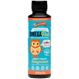 La salud ocular de Omega Pals de Barlean Líquido, Tangerine Flavored Omega 3 para niños, suplemento de aceite de pescado con 500 mg de EPA & DHA Plus Lutein y vitaminas de Zeaxanthin para soporte de luz azul, 8 oz