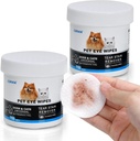 300Pcs Dog Eye Wipes Biodegradable, Hypoallergenic Cat Dog Eye Cleaner, Pet Tear Stain Remover Wipes | Wrinkle, Face, Eye Cleaner Pads to Gently Remove Discharge, Crust | Unscented Pet Tear Wipe