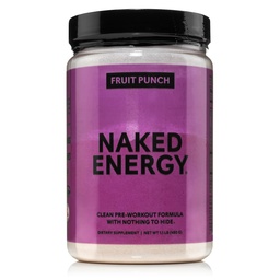 NAKED Fruit Punch Energy - Clean Pre Workout Supplement for Hombres and Women, Vegan Friendly, No Añadido Sweeteners, Colores O Sabores - 30 Servings