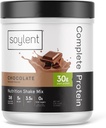 Soylent Complete Protein Powder, Chocolate, 30g Protein Shake for Muscle Growth and Recovery, BCAAs, DHA, MCT, 28 Vitamins & Minerals, Zero Sugar, Gluten Free, Vegan - 1.25lb