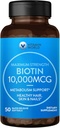 Vitamin World Ultra Mega Biotin 10,000 mcg. 50 Softgels, Vitamin B, Supports Healthy Hair, Skin and Nails, Rapid-release, Gluten Free