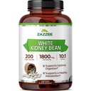 Zazzee White Kidney Bean 10:1 Extracto, 1800 mg por Serving, 200 cápsulas Vegan, Más de 2 meses de suministro, Estándarizado, Concentrado 10X Extracto, 100% Vegetariano, All-Natural y No GMO, Hecho en los EE.UU.