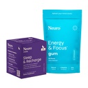 Neuro Energy &amp; Sleep Bundle – Energy & Focus Gum (Peppermint, 90 Cuenta) + Melatonin 5mg Sleep & Recharge Mints (Night Berry, 72 piezas) – Daytime Focus &amp; Nighttime Rest Support