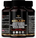 Himalayan Shilajit Capsules with Ashwagandha, Ginseng, Tribulus, Ginkgo & Black Pepper – Vegan, Gluten-Free Botanical Blend for Daily Wellness & Vitality – 60 cápsulas