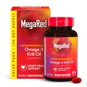 MegaRed - Omega-3 Krill Oil 350mg Softgels (130 Cuenta en una botella), EPA & DHA Omega-3 Ácidos grasos sin sabor a pescado A diferencia del aceite de pescado, contiene astaxante antioxidante