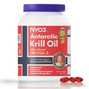 NYO3 Krill Oil 1000mg Omega 3 Suplemento, 56% Phospholipids para 98% Absorción, Antártico Superba Boost Krill Oil, Alto EPA & DHA para la salud del cerebro del corazón, No Fishy Burps, 60 Softgels