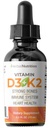 Herbal Nutrition Organic Vitamin D3 K2 Drops – 5000 IU D3 + 63mcg MK7 K2 – 270 Servings, Vegan, Liquid Supplement Superior Delivery – Bone, Heart, Immune & Mood Support – Peppermint Flavor