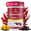 Astaxanthin 12mg – Astaxanthin natural de Haematococcus Pluvialis, Triple Strength Suplemento Antioxidante para el ojo, la piel, soporte conjunto &amp; inmunológico (120 Cuenta (Pack de 1))
